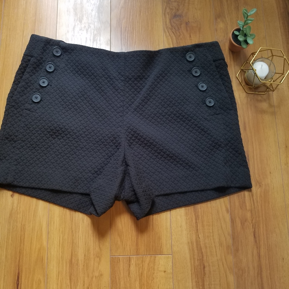 NWOT black shorts with retro buttons